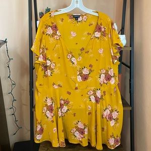 Torrid Peplum Top Flower Print